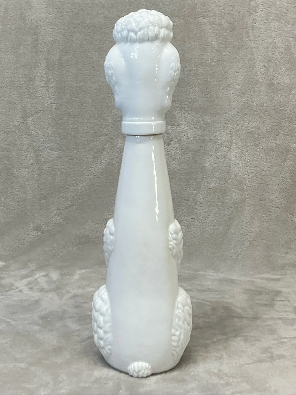 Vtg 60s 70s Poodle Dog Milk Glass Figural Wine Decanter